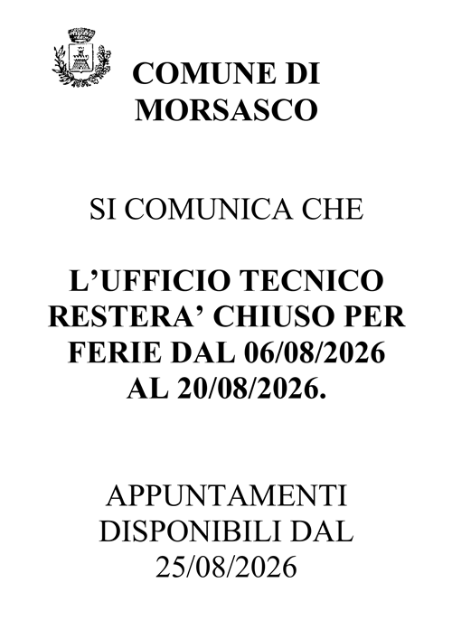 Chiusura Ufficio Tecnico
